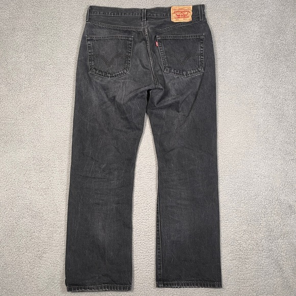 Vintage Levis 501xx Jeans Mens 34x32 Black Denim Great Fade Grunge Button Fly - Picture 8 of 13